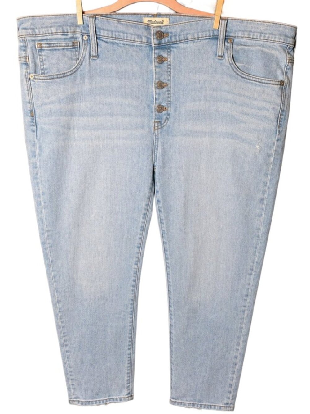 🎭 3/$20 Madewell High Rise Skinny Jeans 9” Light Wash Blue Womens 22W Plus Size - Picture 2 of 8